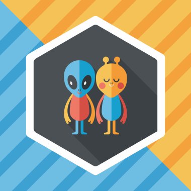 Uzun Gölge, eps10 ile alan yabancı dostluk düz simgesi