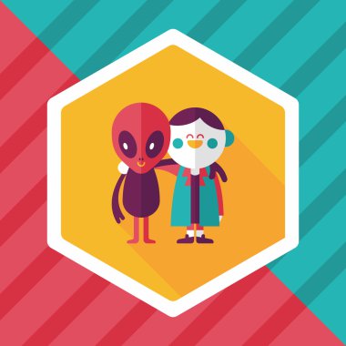 Uzun Gölge, eps10 ile alan yabancı dostluk düz simgesi