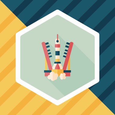 Uzun Gölge, eps10 ile alan roket düz simgesi