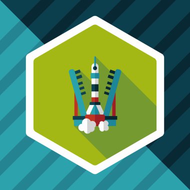 Uzun Gölge, eps10 ile alan roket düz simgesi