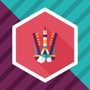 Uzun Gölge, eps10 ile alan roket düz simgesi