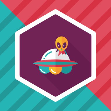 Uzun Gölge, eps10 ile uzay Ufo düz simgesi