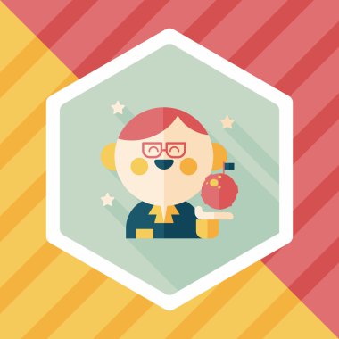 Uzay bilim adamları uzun gölge, eps10 düz simgesiyle