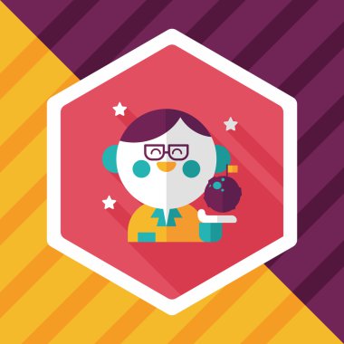 Uzay bilim adamları uzun gölge, eps10 düz simgesiyle