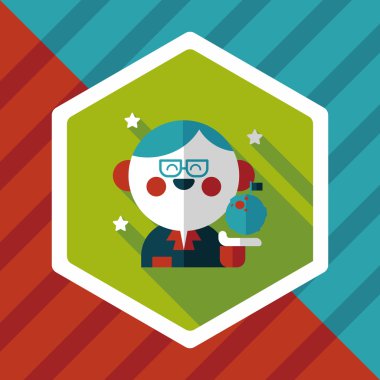 Uzay bilim adamları uzun gölge, eps10 düz simgesiyle