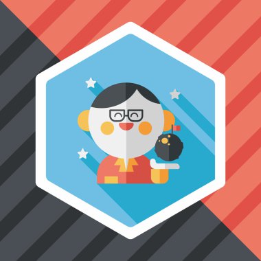 Uzay bilim adamları uzun gölge, eps10 düz simgesiyle