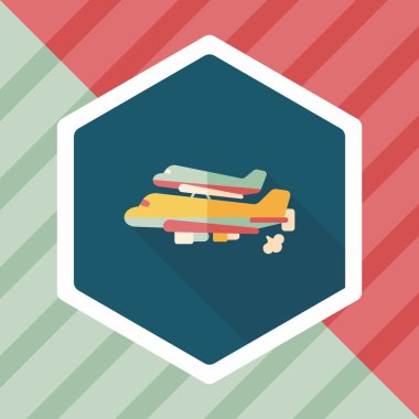 Uzay gemisi ile uzun gölge, eps10 düz simgesi