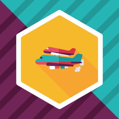 Uzay gemisi ile uzun gölge, eps10 düz simgesi