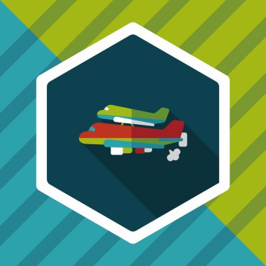 Uzay gemisi ile uzun gölge, eps10 düz simgesi