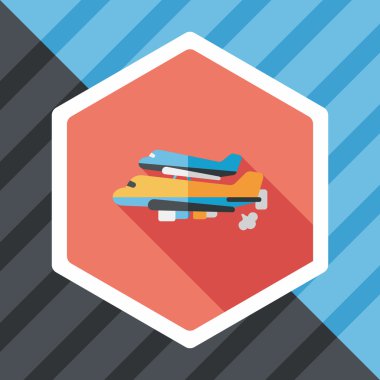 Uzay gemisi ile uzun gölge, eps10 düz simgesi