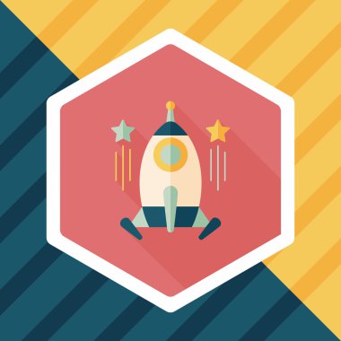 Uzun Gölge, eps10 ile alan roket düz simgesi