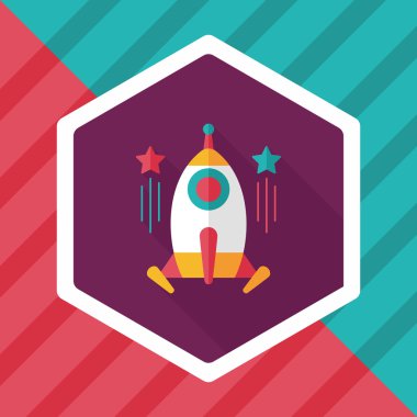 Uzun Gölge, eps10 ile alan roket düz simgesi