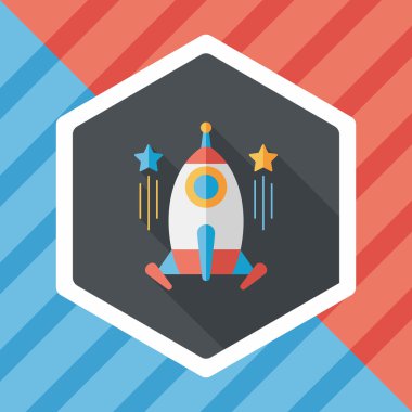 Uzun Gölge, eps10 ile alan roket düz simgesi