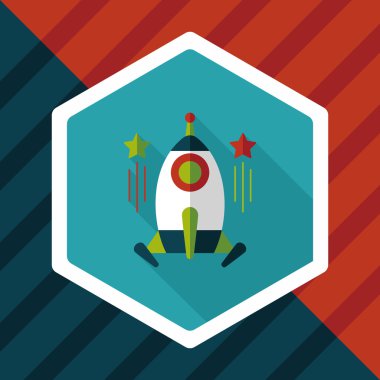 Uzun Gölge, eps10 ile alan roket düz simgesi