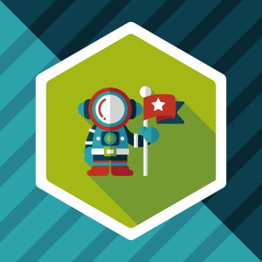 Uzun Gölge, eps10 ile uzay astronot düz simgesi