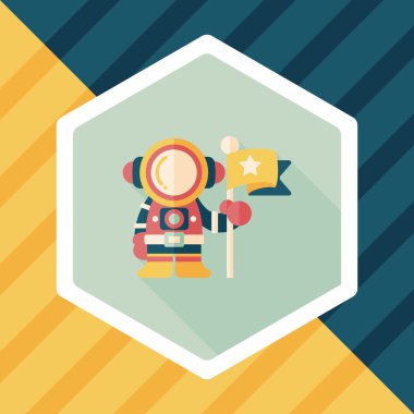 Uzun Gölge, eps10 ile uzay astronot düz simgesi