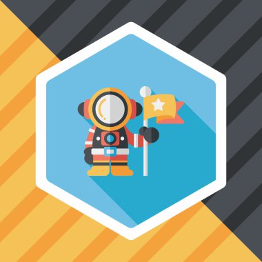 Uzun Gölge, eps10 ile uzay astronot düz simgesi