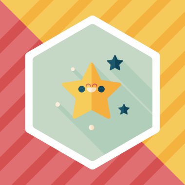 Uzay yıldız düz simgesi ile uzun gölge, eps10