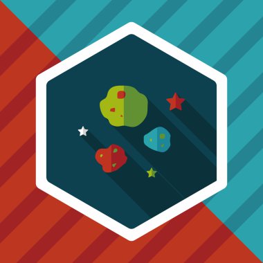 Uzun Gölge, eps10 ile alan göktaşı düz simgesi