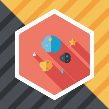 Uzun Gölge, eps10 ile alan göktaşı düz simgesi