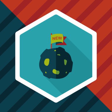 Uzun Gölge, eps10 ile alan gezegen düz simgesi