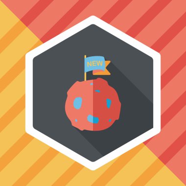 Uzun Gölge, eps10 ile alan gezegen düz simgesi