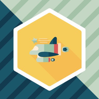 Uzay gemisi ile uzun gölge, eps10 düz simgesi