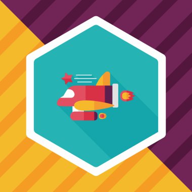 Uzay gemisi ile uzun gölge, eps10 düz simgesi