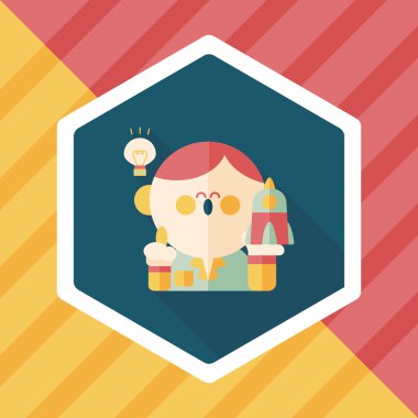 Uzay bilim adamları uzun gölge, eps10 düz simgesiyle