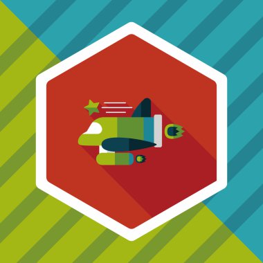 Uzay gemisi ile uzun gölge, eps10 düz simgesi