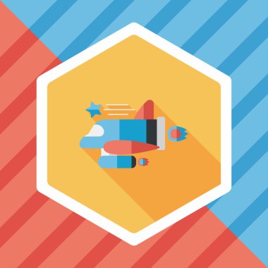 Uzay gemisi ile uzun gölge, eps10 düz simgesi