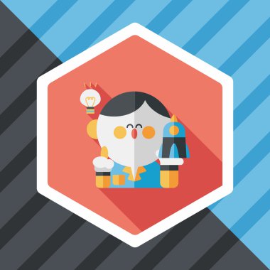 Uzay bilim adamları uzun gölge, eps10 düz simgesiyle