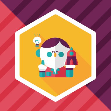 Uzay bilim adamları uzun gölge, eps10 düz simgesiyle