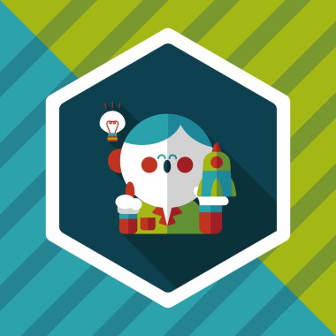 Uzay bilim adamları uzun gölge, eps10 düz simgesiyle