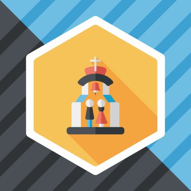 Uzun gölgeli Chruch Düz Simgesi 'nde düğün seremonisi.