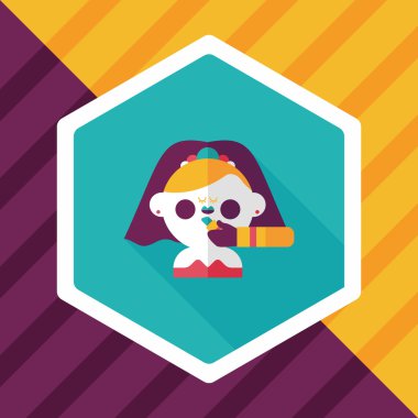 Gelinin düz ikonu, uzun gölgeli, eps10