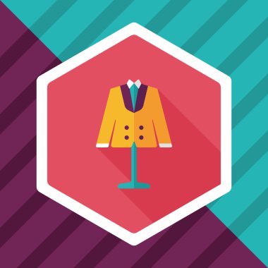 damat takım elbise düz simgesi ile uzun gölge, eps10 düğün