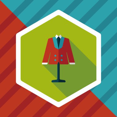 damat takım elbise düz simgesi ile uzun gölge, eps10 düğün