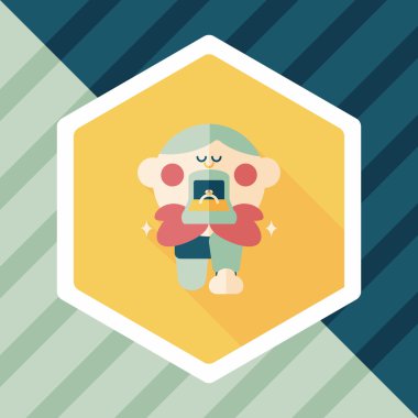 Elmas yüzük düz simgesi ile uzun gölge, eps10 teklif