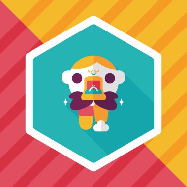 Elmas yüzük düz simgesi ile uzun gölge, eps10 teklif