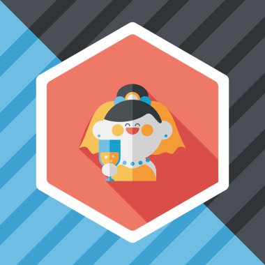 Gelinin düz ikonu, uzun gölgeli, eps10