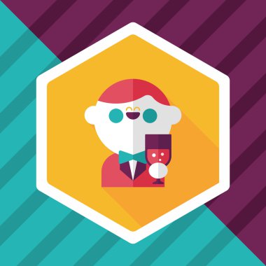 Düğün damat uzun gölge, eps10 düz simgesiyle