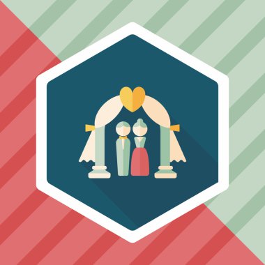 düğün töreni uzun gölge, eps10 düz simgesiyle