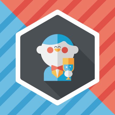 Düğün damat uzun gölge, eps10 düz simgesiyle