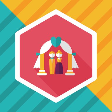 düğün töreni uzun gölge, eps10 düz simgesiyle