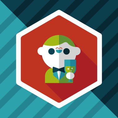 Düğün damat uzun gölge, eps10 düz simgesiyle