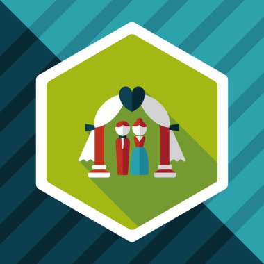 düğün töreni uzun gölge, eps10 düz simgesiyle