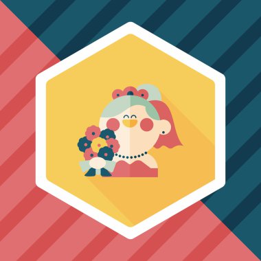 Gelinin düz ikonu, uzun gölgeli, eps10