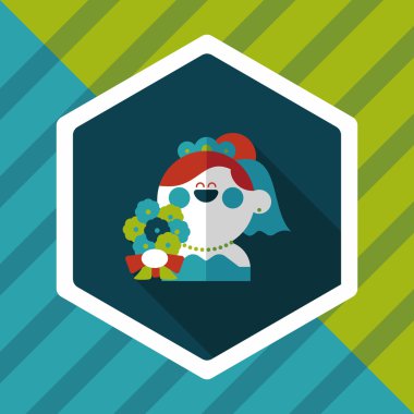 Gelinin düz ikonu, uzun gölgeli, eps10