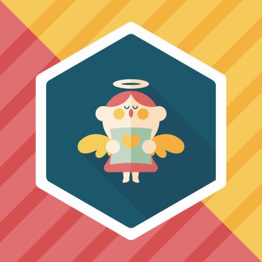 Düğün melek Korosu düz simgesiyle uzun gölge, eps10